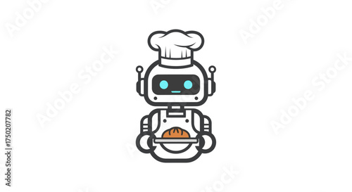 Robot baker holding bread