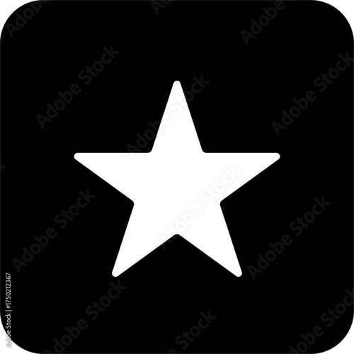 Favorite 2 Black Square Vector Icon, simple line vector for UI UX design. Symbol for website and mobile app interface and navigation button