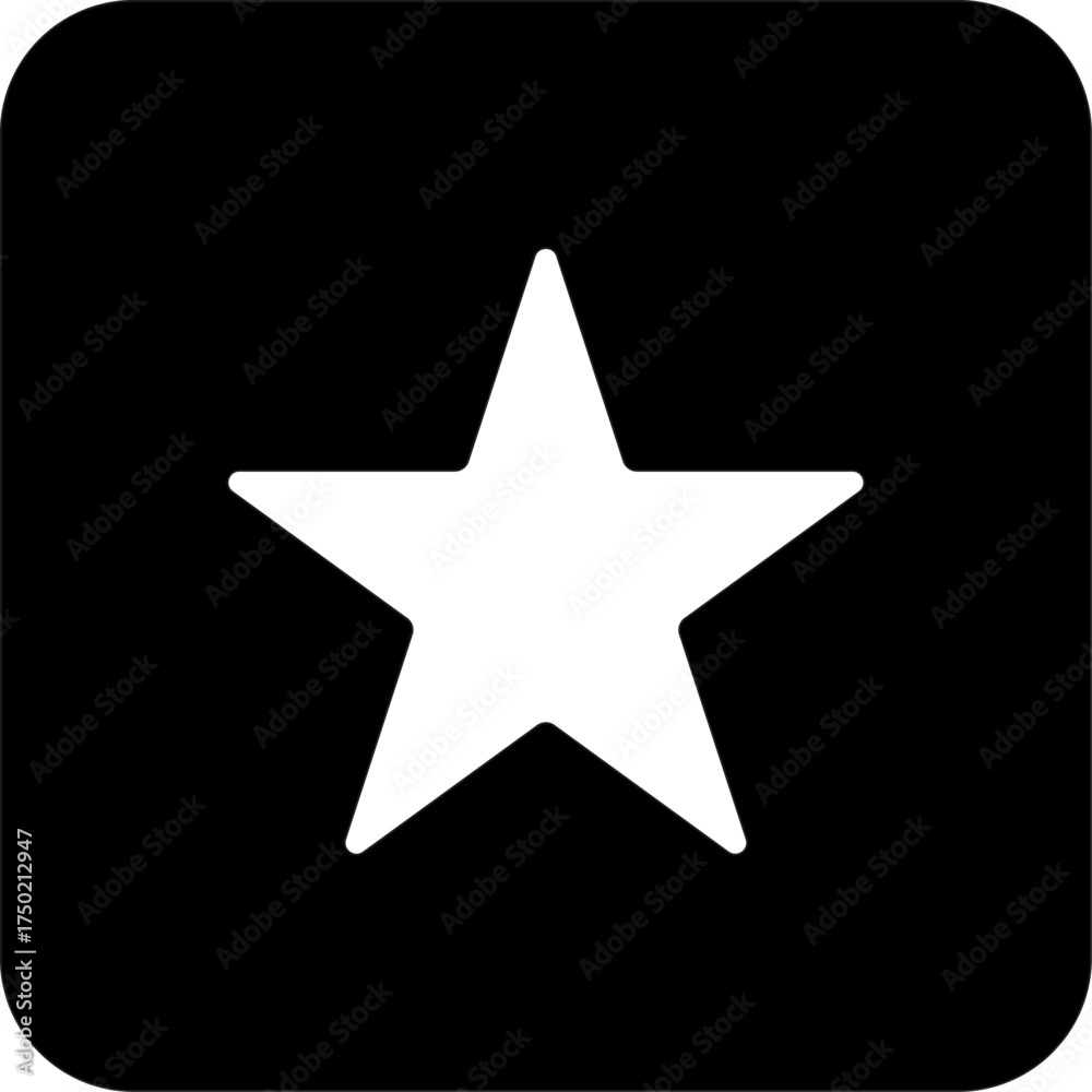 Fototapeta premium Favorite 2 Black Square Vector Icon, simple line vector for UI UX design. Symbol for website and mobile app interface and navigation button