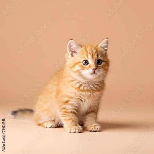 A charming, fluffy pet animal posed in a soft, peachy-toned environment, exuding warmth, comfort, and adorable companionship ,soft ,small ,companionship