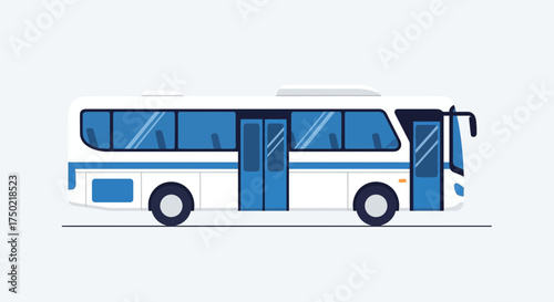 Detailed illustration of a Public Transportation City Bus on a white background