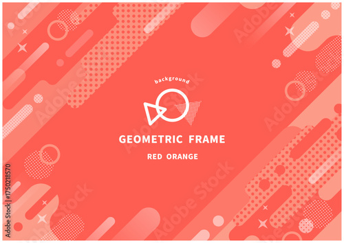 メンフィスデザイン背景 赤・オレンジ 抽象パターン