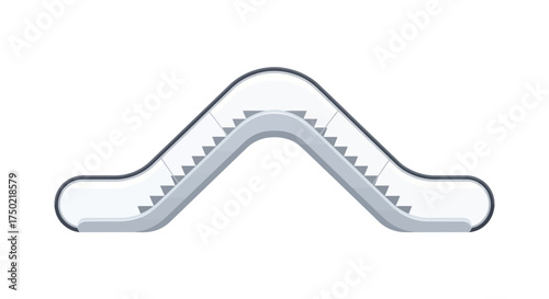 Elevated symmetrical escalator illustration for transit infrastructure design