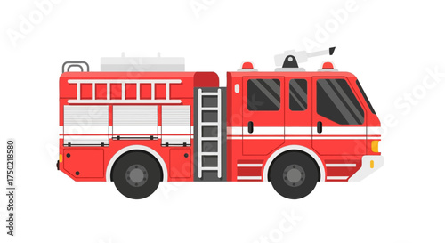 Fire engine vector illustration symbolizing emergency response and safety