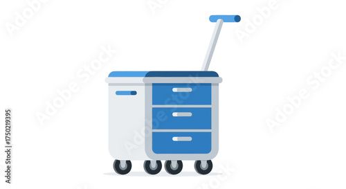 Modern mobile storage unit with drawers and handle for easy transport