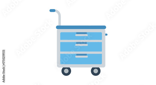 Stylish blue medical cart with drawers perfect for healthcare services