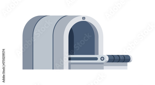 Stylized flat vector illustration of a security checkpoint scanner equipment