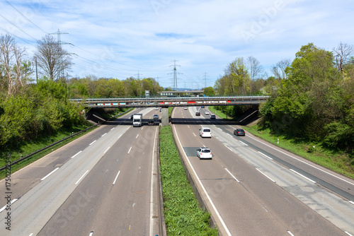 Wallpaper Mural cars on a multiple lane highway in Germany Torontodigital.ca