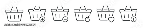 Shopping  thin line icon set. Web minimal editable stroke icons