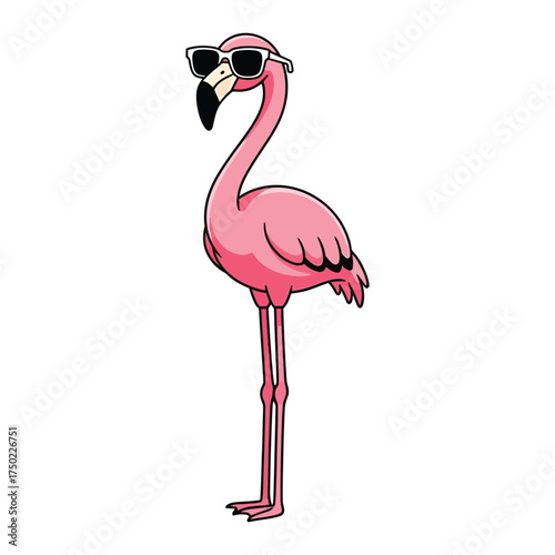 Chic Flamingo in Sunglasses A Stylish Icon for Fun and Playful Design Projects