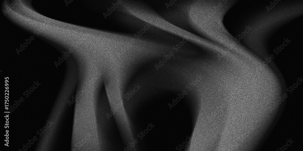 Fototapeta premium premium black web design banner and poster. Abstract illustration with gray waves. Wavy dark background.