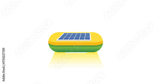 Colorful illustration of a solar powered lamp for sustainable energy