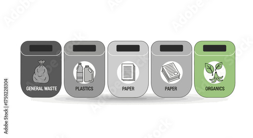 Recycling and waste management vector illustration for eco-friendly concept