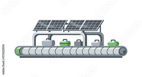 Production line automation powered by sustainable solar panel technology