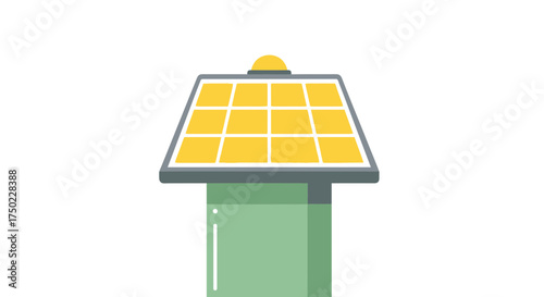 Stylized Solar Panel Illustration Symbolizing Renewable Energy Technology
