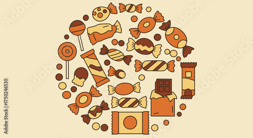 Sweet Tooth Temptation A delightful arrangement of colorful candies and chocolates perfect for holiday treats, nostalgic designs, or fun, cheerful projects