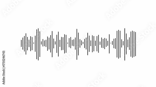 Black Sound Waveform Graphic on White Background audio visualization equalizer