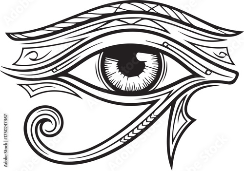 Intricate Black and White Eye Symbol
