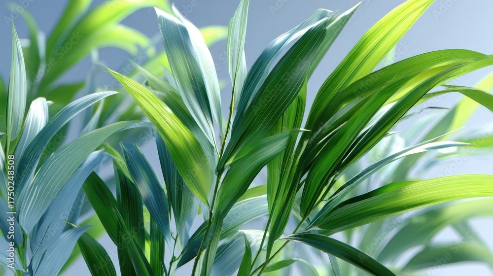 Fototapeta premium Lush Green Leaves with Light Background and Nature Vibes