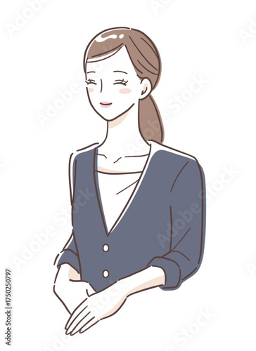 制服を着た美容部員のイラスト素材