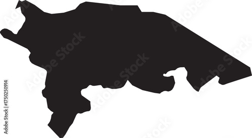 Thurgau Canton Map of Switzerland Black Silhouette Isolated