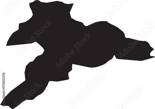  Jura Canton Map of Switzerland Black Silhouette Isolated