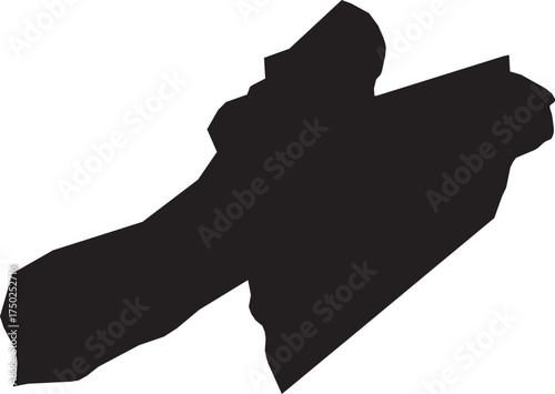 Neuchatel Canton Map of Switzerland Black Silhouette Isolated