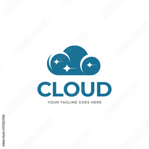Illustration of company name logo cloud logo vector template