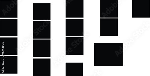 Set of Vertical Blank Photo Strip, Photo Frame Photography Vector Template 
by waysmore