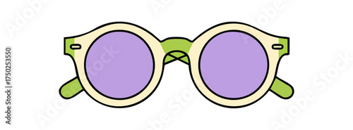 Stylish Round Sunglasses Fashion Accessory Vector Icon