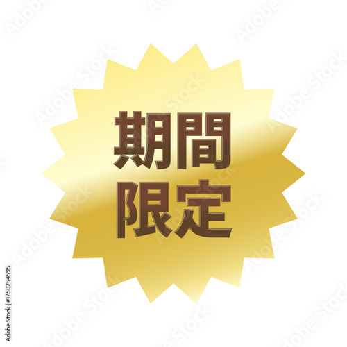 光沢のあるアイコン_期間限定_ギザギザ型_GOLD