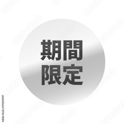 光沢のあるアイコン_期間限定_丸型_SILVER