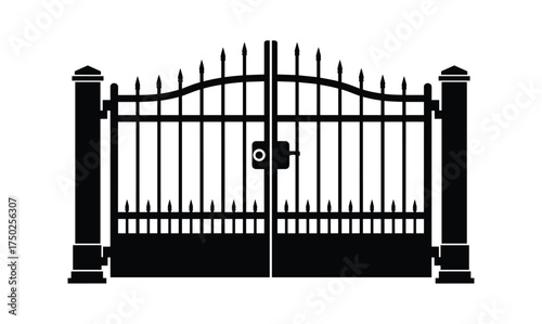 Classic Wrought Iron Gate Fence Residential Entrance