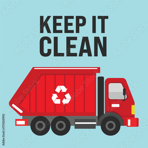 Garbage truck as a vehicle to transport garbage and maintain cleanliness with a city background