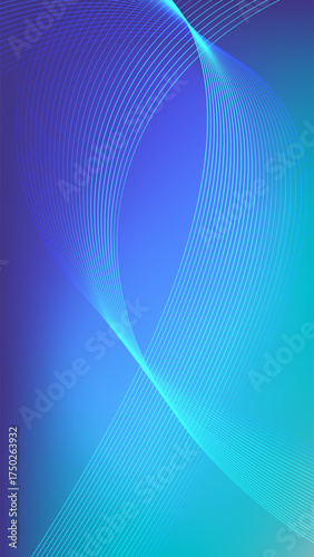 Wavy blended lines with blue gradient mesh abstract background nice for wallpaper or banner