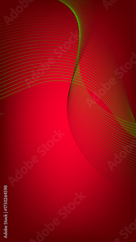 Green wavy blended lines with red maroon gradient mesh abstract background nice for wallpaper or banner