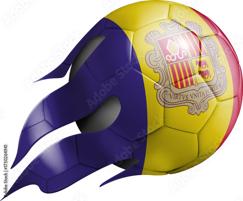 Flying Soccer Ball with Andorra Flag