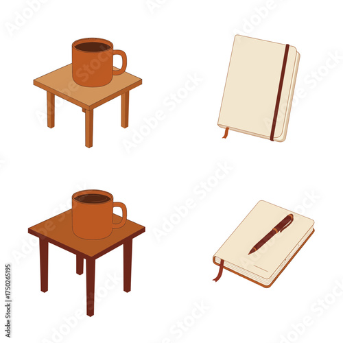 Wooden desk and easel scene for artistic workspace or creative home office minimalist decor
