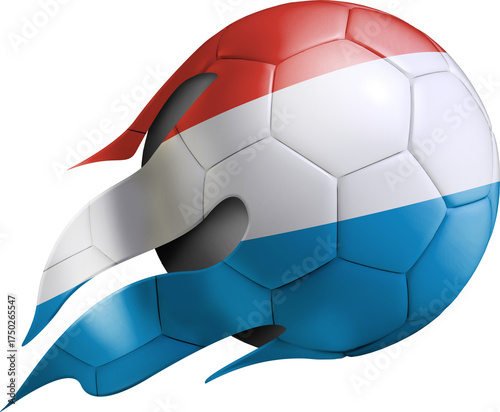 Flying Soccer Ball with Luxembourg Flag