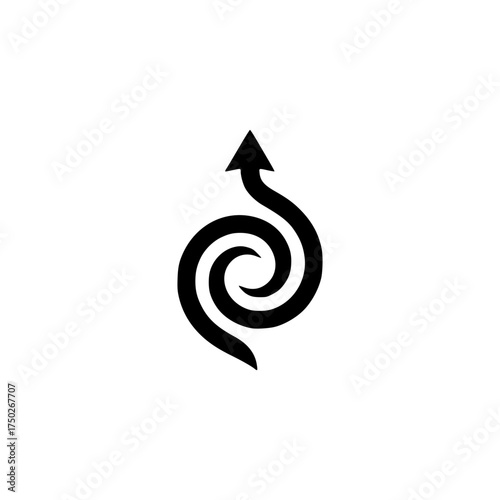 Dynamic Logo Icon Design Featuring Spiraling Arrows in a Minimalist Style for Graphic Projects
