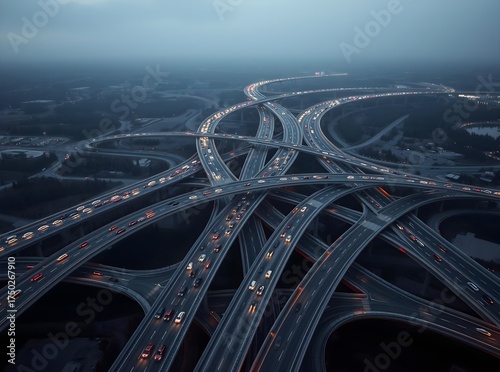 Wallpaper Mural Complex Highway Interchange at Dawn Torontodigital.ca