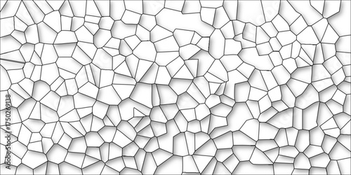 Abstract geometric pattern of interconnected polygonal cells with a subtle 3D effect and shadow casting creating a cellular or mosaic texture background