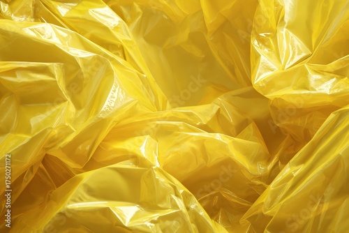 Crumpled Yellow Plastic Sheeting