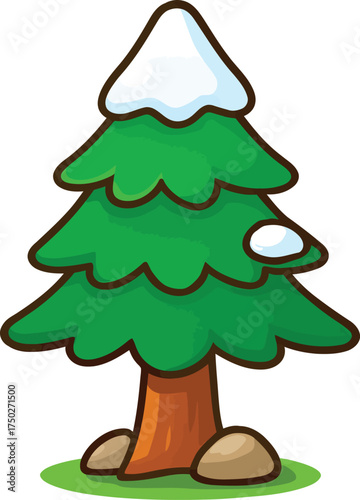 Wallpaper Mural Cartoon Pine Tree Vector Illustration Torontodigital.ca