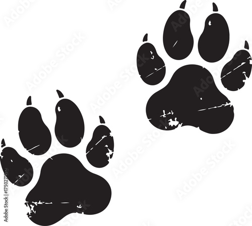 Paw Prints Stamp: A vintage design of animal paw prints, evoking curiosity and adventure. Captures the essence of journey. 