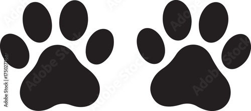 Paw Prints: A pair of stylized paw prints stand, their bold outlines and iconic shape represent a cherished symbol of companionship and loyalty