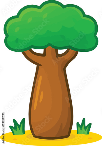 Wallpaper Mural Cartoon Baobab Tree Vector Illustration Torontodigital.ca