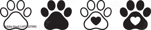 Paw Print Designs: A collection of adorable paw prints with unique designs in a minimalist style, Perfect for animal lovers. 