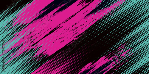 Car sticker wrap banner abstract sporty lines pink blue greenish grunge color combination brush storm thunder modern pattern racing.