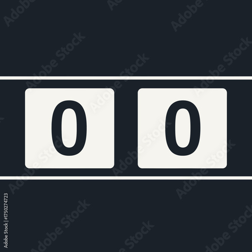 Two white tiles display the number zero on a dark background.